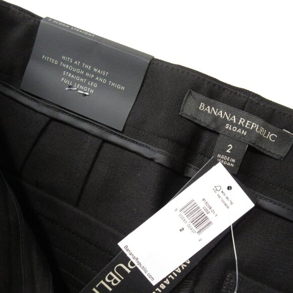 NWT Banana Republic Sloan Straight in Black Washable Bi-Stretch Pants 2 - Picture 4 of 6